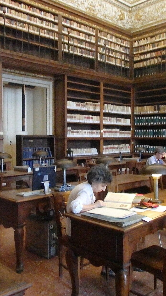 Reading room in the National Library of Naples
