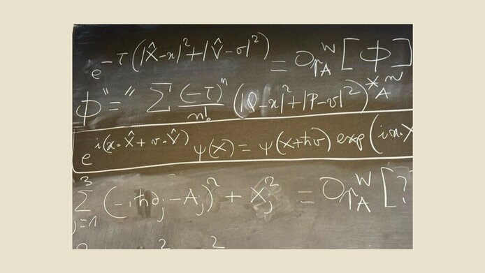 Mathematical formula on a chalkboard 