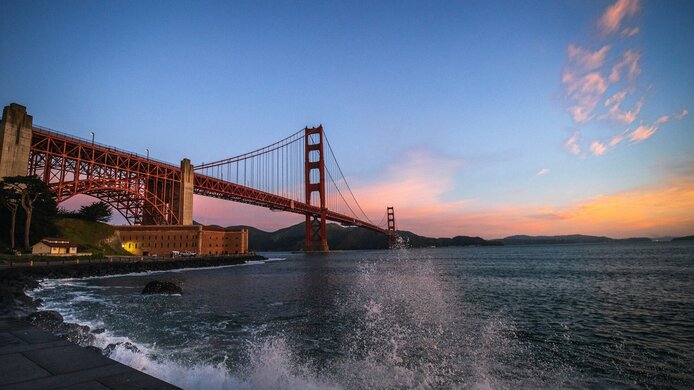 Golden Gate Bridge at sunset