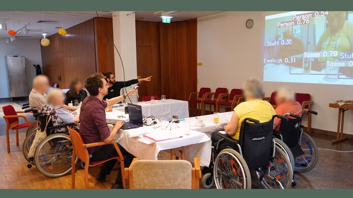 Researchers, nursing home residents, and caregivers discuss the use of artificial intelligence