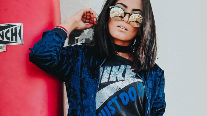 Young stylish woman in T-shirt