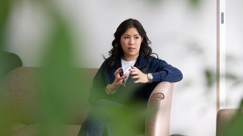 Young Asian woman during a job interview 