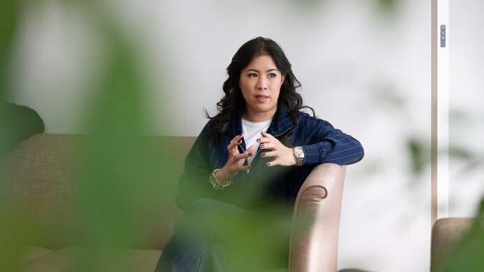 Young Asian woman during a job interview 