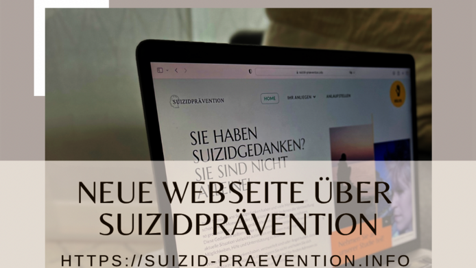 Screenshot eines Bildschirms mit Webauftritt für Suizidberatung