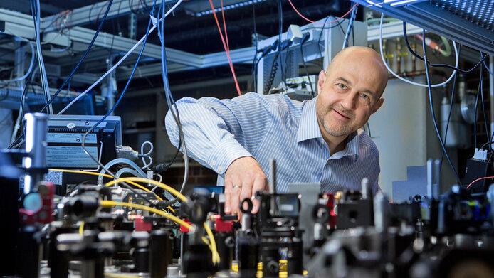 Portrait of a quantum physicist in the lab