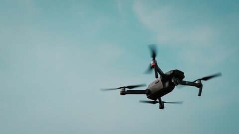 Drone flying in the air 