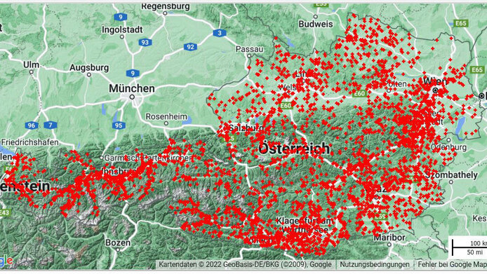 Waldbrände in Österreich Datenbank