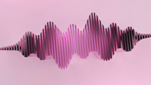 Grafik einer Audiofrequenz in Rosa 