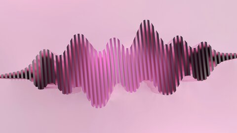 Graphic of an audio frequency in pink